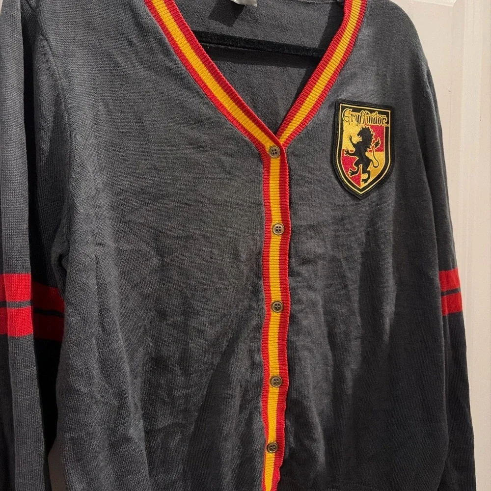 Gryffindor Harry Potter Charcoal Cardigan with Red and Gold Trim